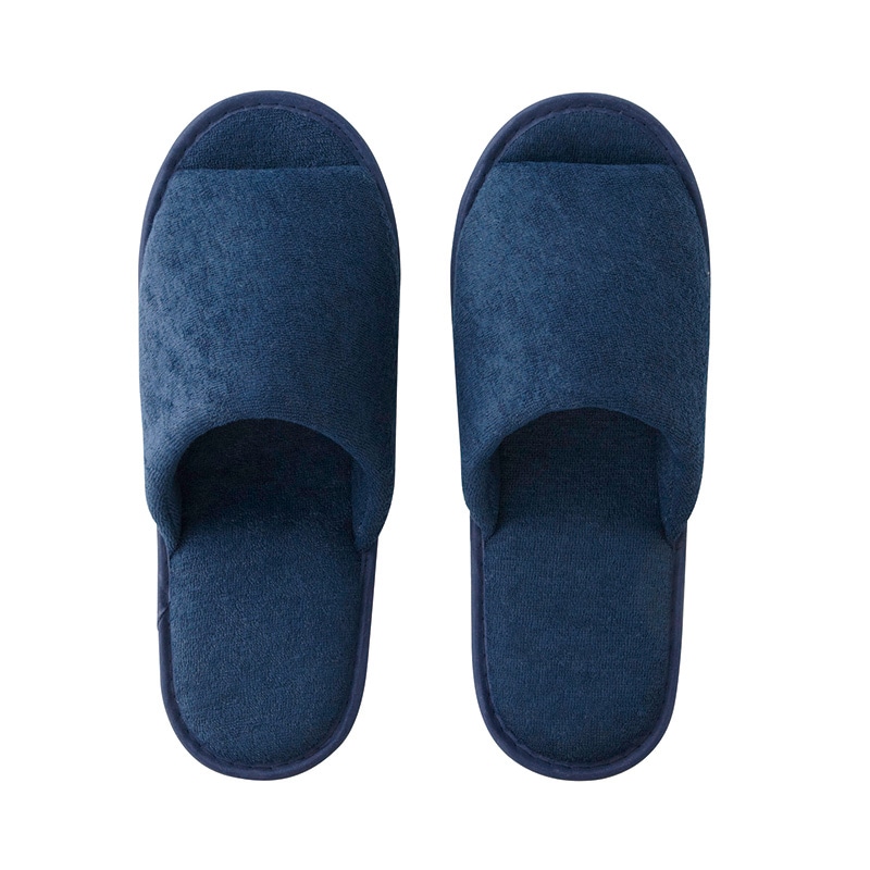 テンダイ パイル地携帯スリッパDC　不織布巾着袋入 ネイビー A123101 1組（ご注文単位10組）【直送品】