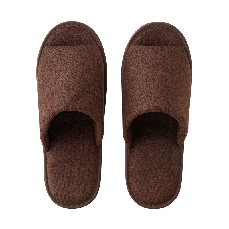 テンダイ パイル地携帯スリッパDC　不織布巾着袋入 ブラウン A123102 1組（ご注文単位10組）【直送品】