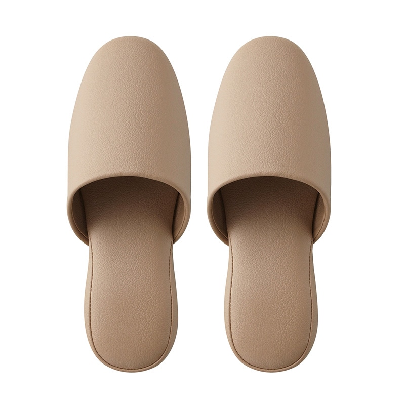 テンダイ 合成底ビニールスリッパ ベージュ A123066 1組（ご注文単位4組）【直送品】