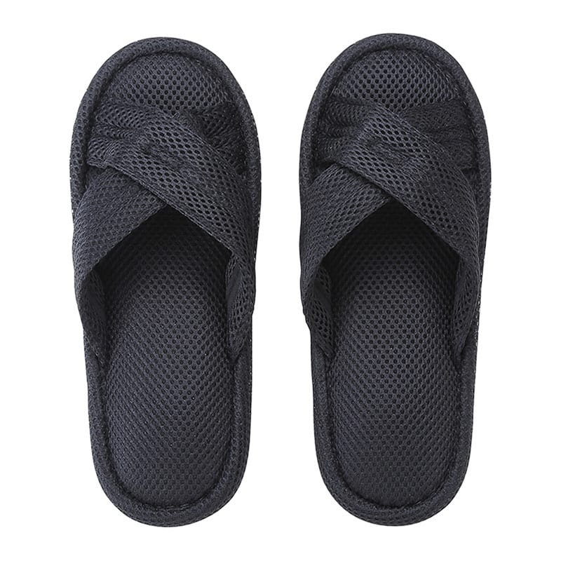 テンダイ クロスバンドメッシュスリッパ ブラック 42773665 1組（ご注文単位4組）【直送品】