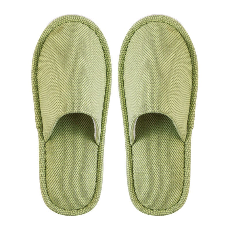テンダイ 先染め外縫いスリッパ M グリーン X702370 1組（ご注文単位4組）【直送品】