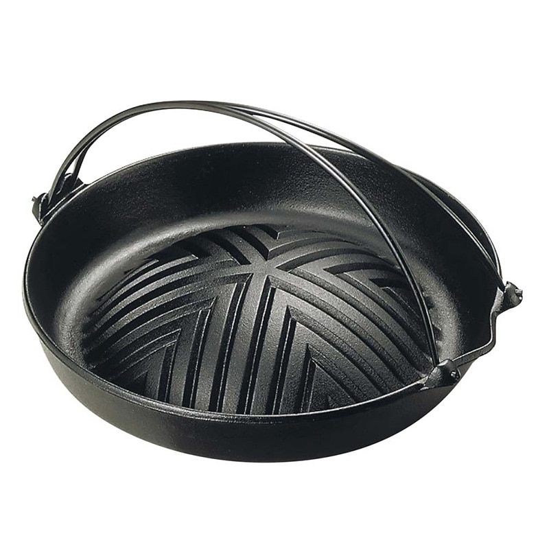 【直送品】 南部鉄　ジンギスカン鍋　つる付 29cm