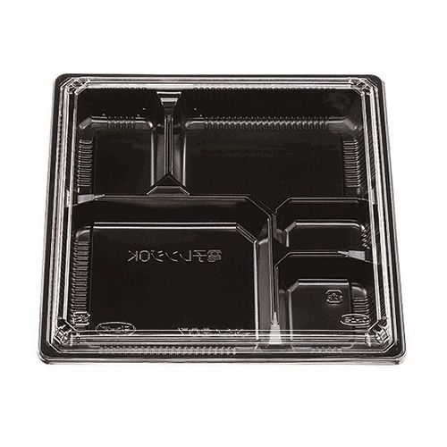 エフピコチューパ 弁当容器　松花堂　本体・蓋セット 207 黒 100組/袋（ご注文単位4袋）【直送品】