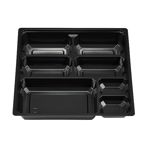 エフピコチューパ 仕出し弁当容器 紙ボックス MSD中仕切 70-70 C-1 黒 50枚/袋(ご注文単位6袋)【直送品】