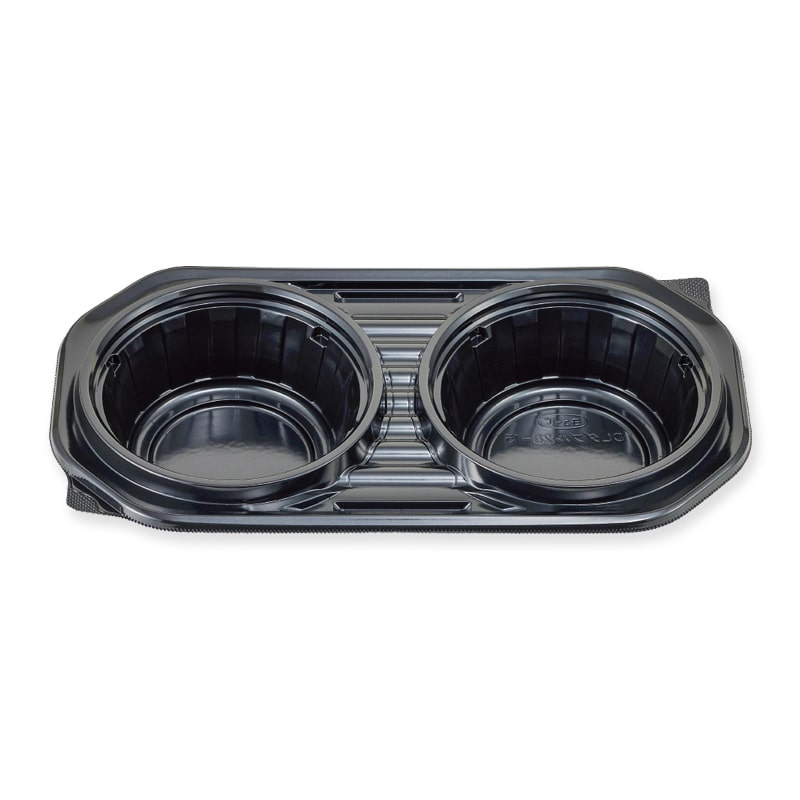 エフピコチューパ 弁当容器 デリカランチ DLダブル 本体 28-15 黒 50枚/袋(ご注文単位10袋)【直送品】