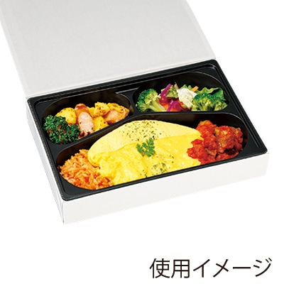 エフピコチューパ 仕出し弁当容器 紙ボックス 一体型 80-55 シャインホワイト 50枚/袋(ご注文単位6袋)【直送品】