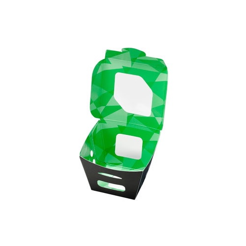 エフピコチューパ サラダ・フルーツ容器 紙ベジ 80角 FSM 黒 50枚/袋(ご注文単位12袋)【直送品】