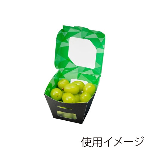 エフピコチューパ サラダ・フルーツ容器 紙ベジ 90角 FSM 黒 50枚/袋(ご注文単位12袋)【直送品】