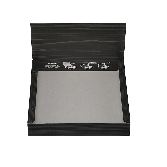 エフピコチューパ 仕出し容器　一体型紙ボックス　折蓋　75-75  黒木目 50枚/袋（ご注文単位6袋）【直送品】