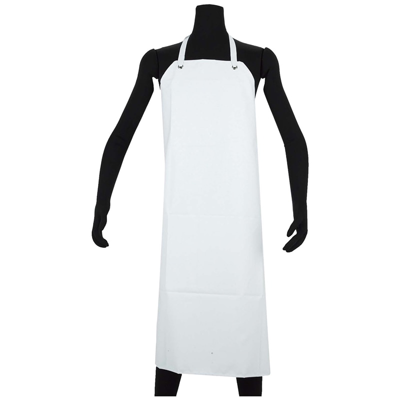 NBR　耐油ゴムエプロン胸付　AF-7000 M　ホワイト  1個（ご注文単位1個）【直送品】