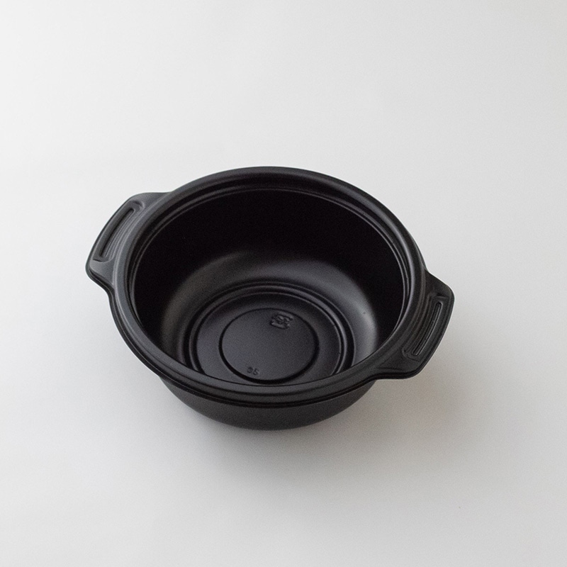 コバヤシ 鍋型容器 copotte コポット 本体 丸型 小 黒 50枚/袋(ご注文単位16袋)【直送品】