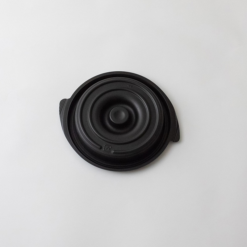 コバヤシ 鍋型容器 copotte コポット 蓋 丸型 小 黒 50枚/袋(ご注文単位16袋)【直送品】