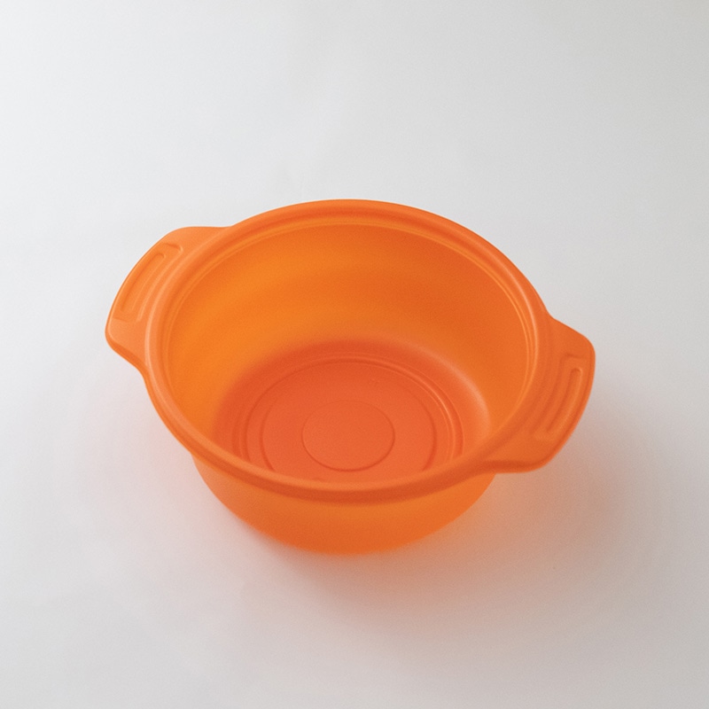 コバヤシ 鍋型容器 copotte コポット 本体 丸型 大 オレンジ 50枚/袋(ご注文単位9袋)【直送品】