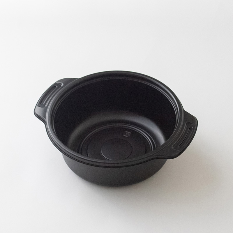 コバヤシ 鍋型容器 copotte コポット 本体 丸型 大 黒 50枚/袋(ご注文単位9袋)【直送品】