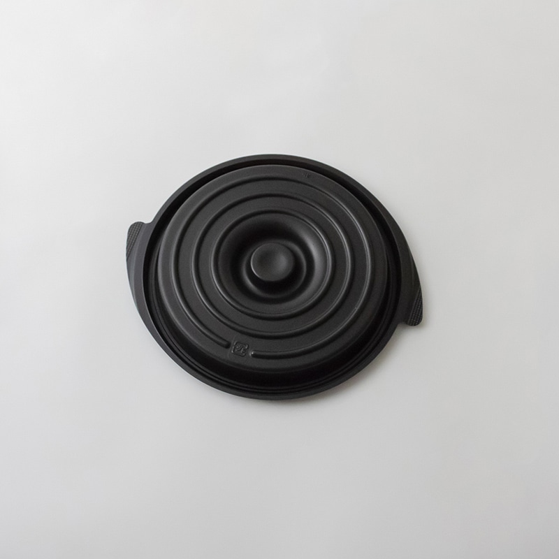 コバヤシ 鍋型容器 copotte コポット 蓋 丸型 大 黒 50枚/袋(ご注文単位9袋)【直送品】