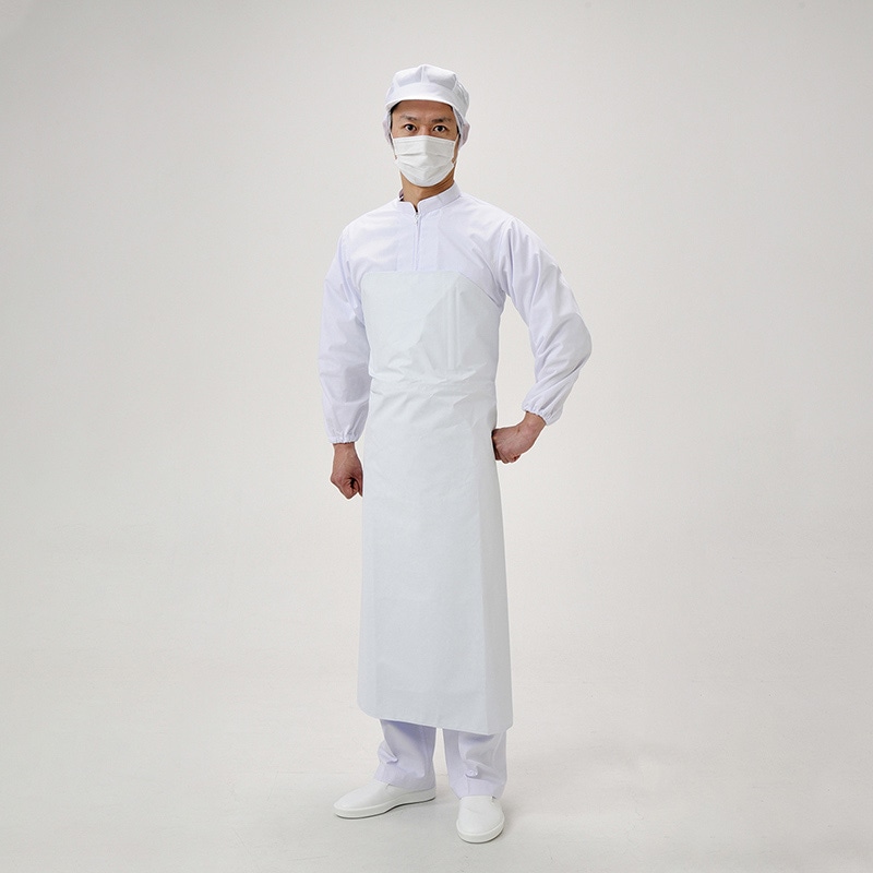 弘進ゴム エプロン　ウレタンワンタッチエプロン　TPU-01 白　L G0629AA 1枚（ご注文単位40枚）【直送品】