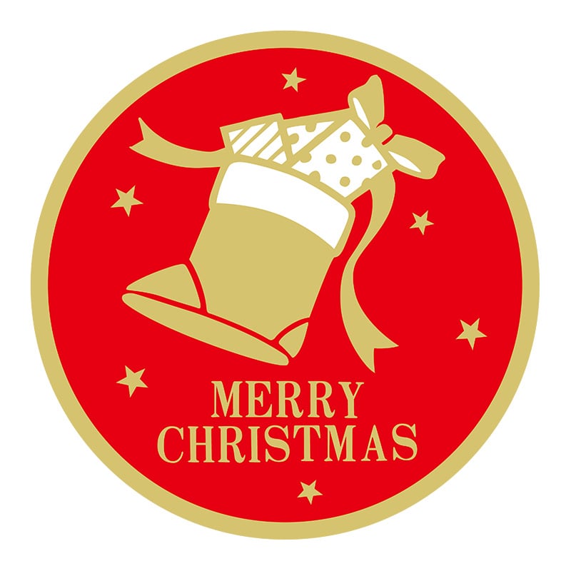 ヒカリ紙工 シール SMラベル 500枚入 B0621 MERRY CHRISTMAS 1袋(ご注文単位1袋)【直送品】