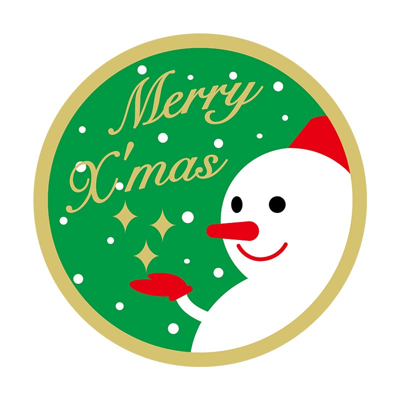 ヒカリ紙工 シール SMラベル 750枚入 B0674 MerryX’mas 雪だるま 1袋(ご注文単位1袋)【直送品】
