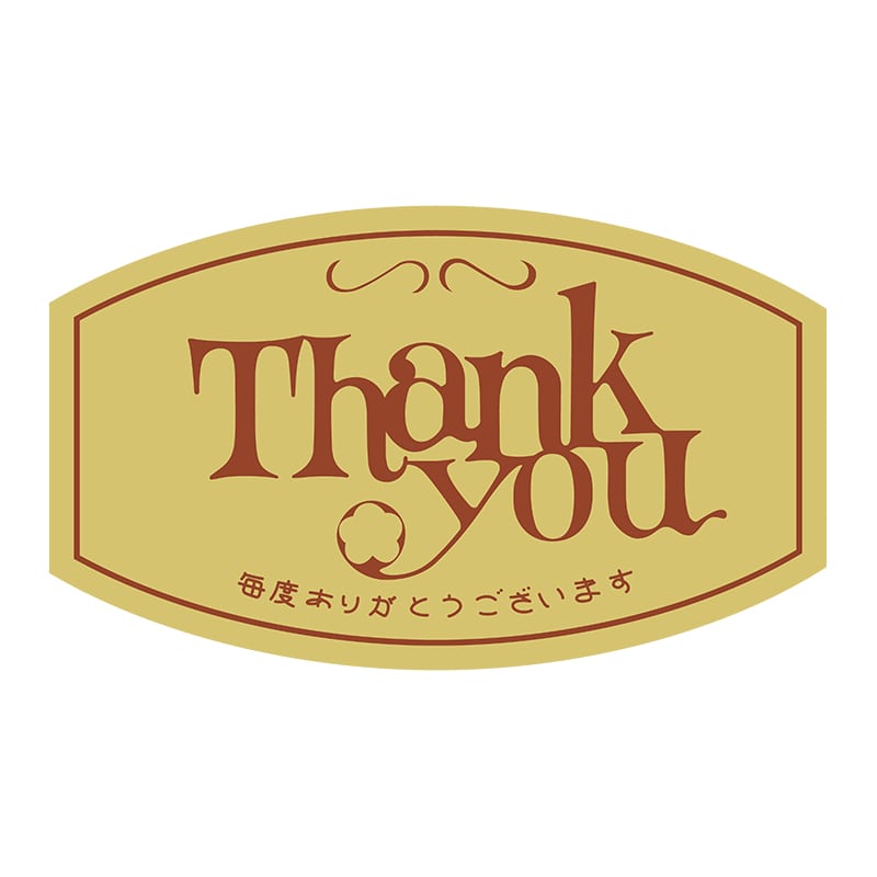 ヒカリ紙工 シール　SMラベル 1000枚入  マ0001Thankyou毎度ありがとうございます　1袋（ご注文単位1袋）【直送品】