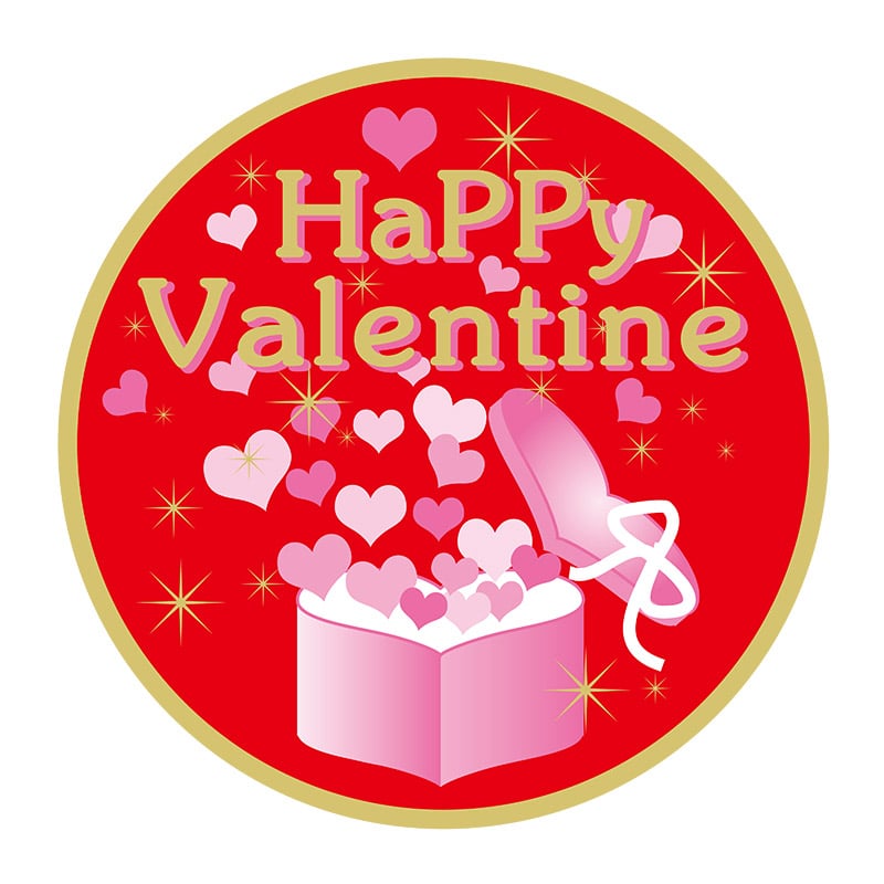 ヒカリ紙工 シール SMラベル 500枚入 GY037 ハッピーバレンタイン 1袋(ご注文単位1袋)【直送品】