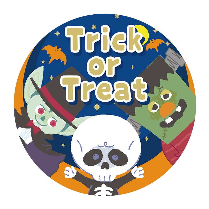 ヒカリ紙工 シール　SMラベル 500枚入 GY242 トリック オア モンスター　1袋（ご注文単位1袋）【直送品】