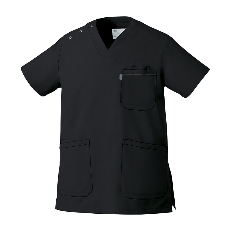 スクラブ　兼用　MZ-0018　L ブラック  1個（ご注文単位1個）【直送品】