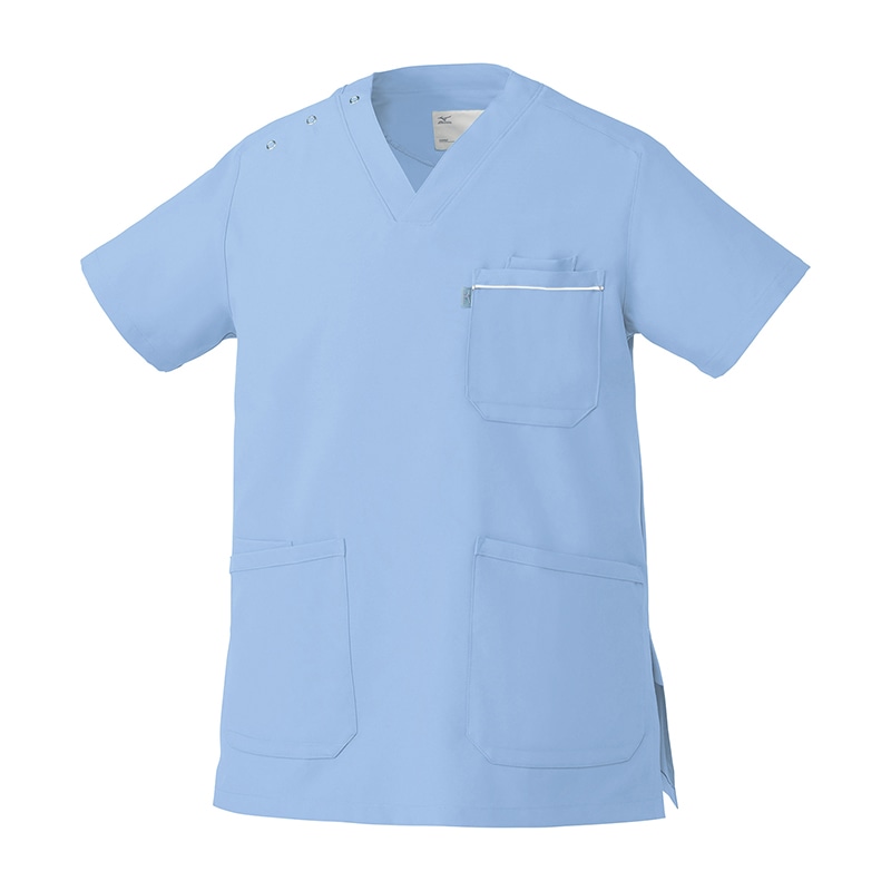 スクラブ 兼用 MZ-0018 4L サックス 1個(ご注文単位1個)【直送品】