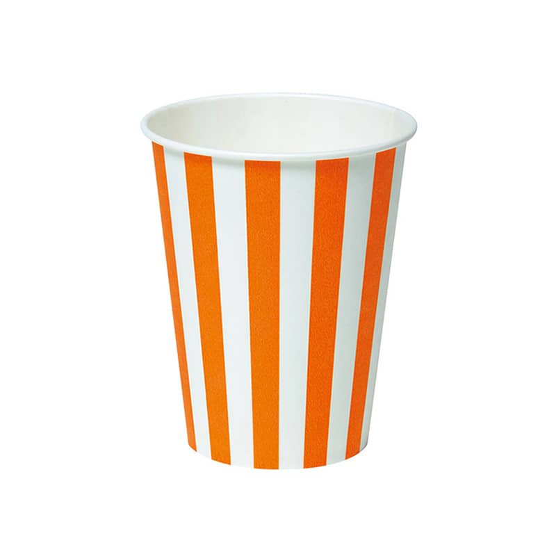 アベシン 紙コップ (ペーパーカップ) 約9オンス SCM-275P ストライプ 100個/袋