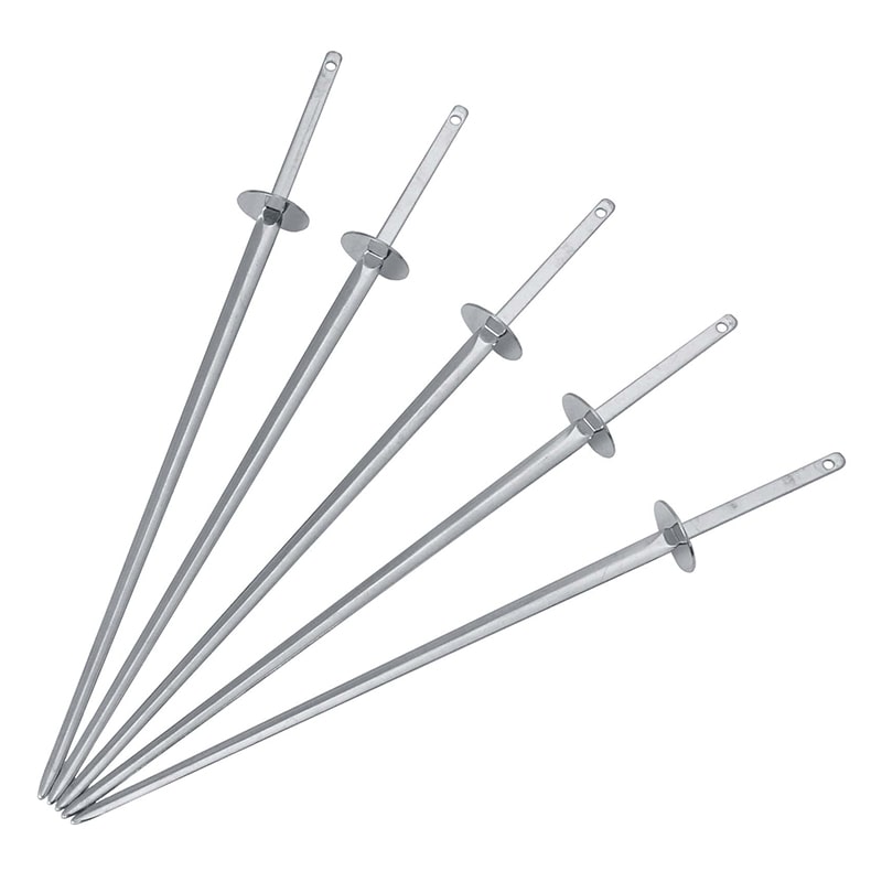 ステンレス ツバ付 金串(5本入)全長240 1個(ご注文単位1個)【直送品】