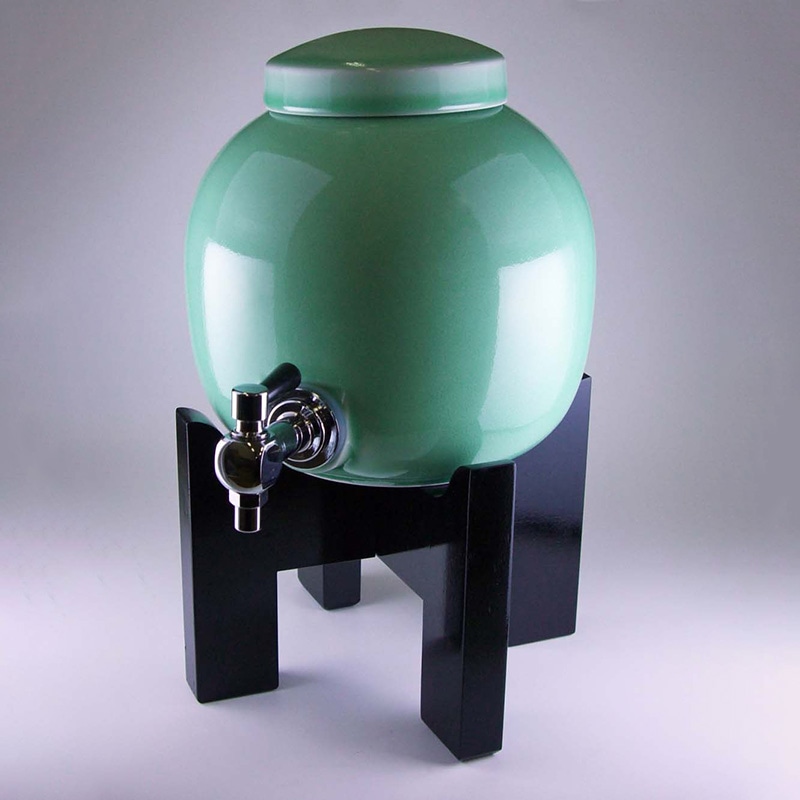 焼酎サーバー 黒塗り台セット 青磁 1個(ご注文単位1個)【直送品】