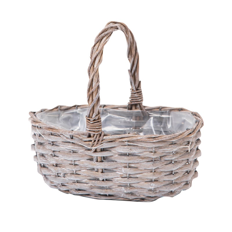 ヒルトップ 手付きアレンジ鉢 ウィロー 23×15cm YG315 1個(ご注文単位1個)【直送品】