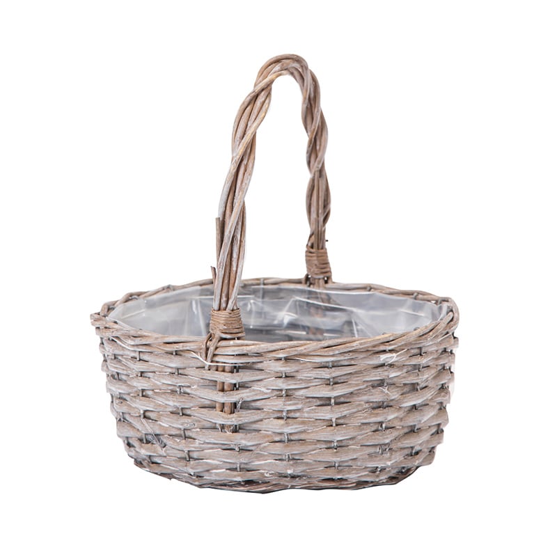 ヒルトップ 手付きアレンジ鉢 ウィロー 24×19cm YG319 1個(ご注文単位1個)【直送品】