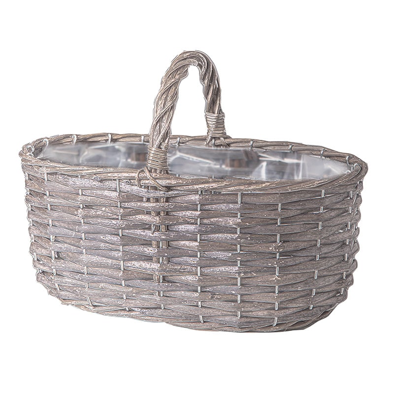 ヒルトップ 手付きアレンジ鉢 ウィロー 28×16.5cm YG412 1個(ご注文単位1個)【直送品】