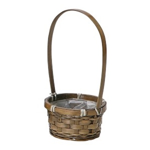 ヒルトップ 手付アレンジ鉢 バンブー φ10cm DA161 1個(ご注文単位30個)【直送品】