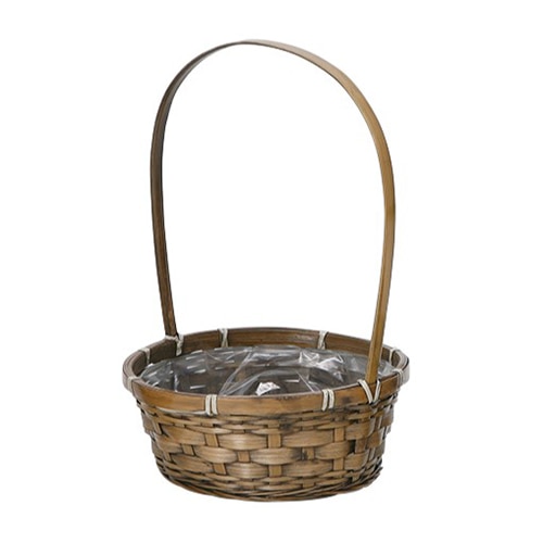ヒルトップ 手付アレンジ鉢 バンブー φ22cm DA165 1個(ご注文単位10個)【直送品】