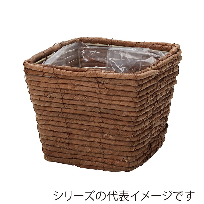 ヒルトップ 鉢カバー バナナリーフ 5号鉢角型 KG50 1個(ご注文単位10個)【直送品】