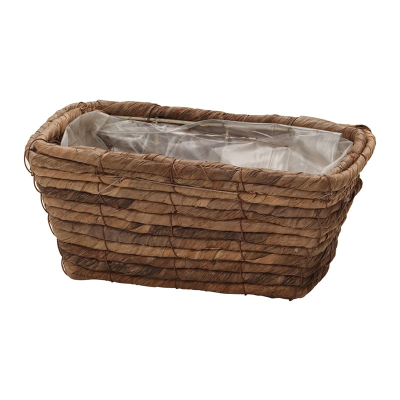 ヒルトップ 鉢カバー バナナリーフ 3号連鉢角型 KG302 1個(ご注文単位10個)【直送品】