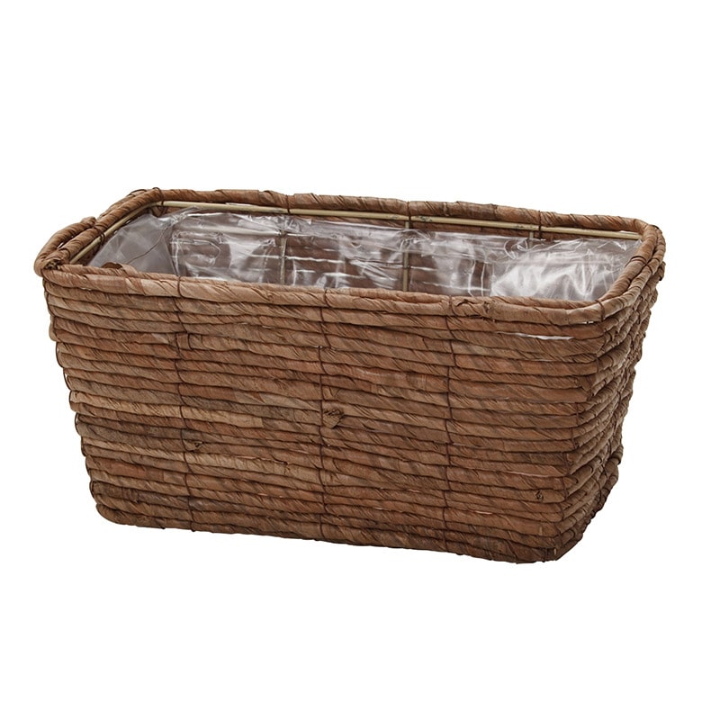 ヒルトップ 鉢カバー バナナリーフ 4号連鉢角型 KG402 1個(ご注文単位10個)【直送品】