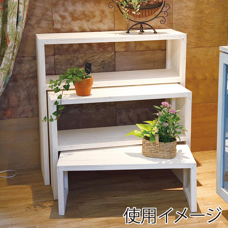 ヒルトップ 木製3段入れ子スタンド 幅90cm TW219 1セット（ご注文単位1セット）【直送品】