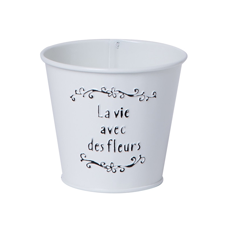 ヒルトップ カラーブリキ鉢 2.5号鉢 ホワイト SQ25W 1個(ご注文単位10個)【直送品】