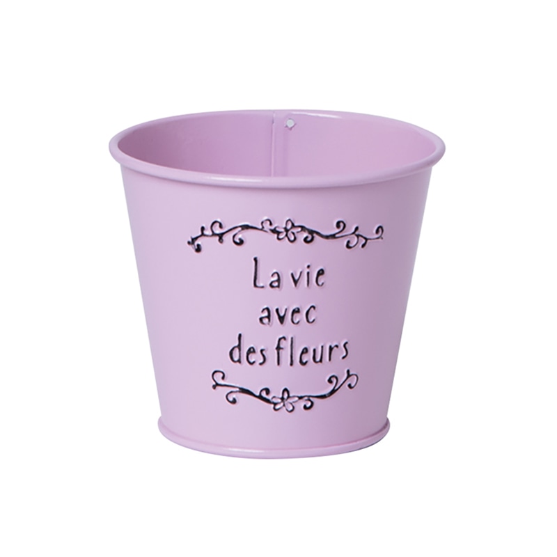 ヒルトップ カラーブリキ鉢 2.5号鉢 ピンク SQ25P 1個(ご注文単位10個)【直送品】