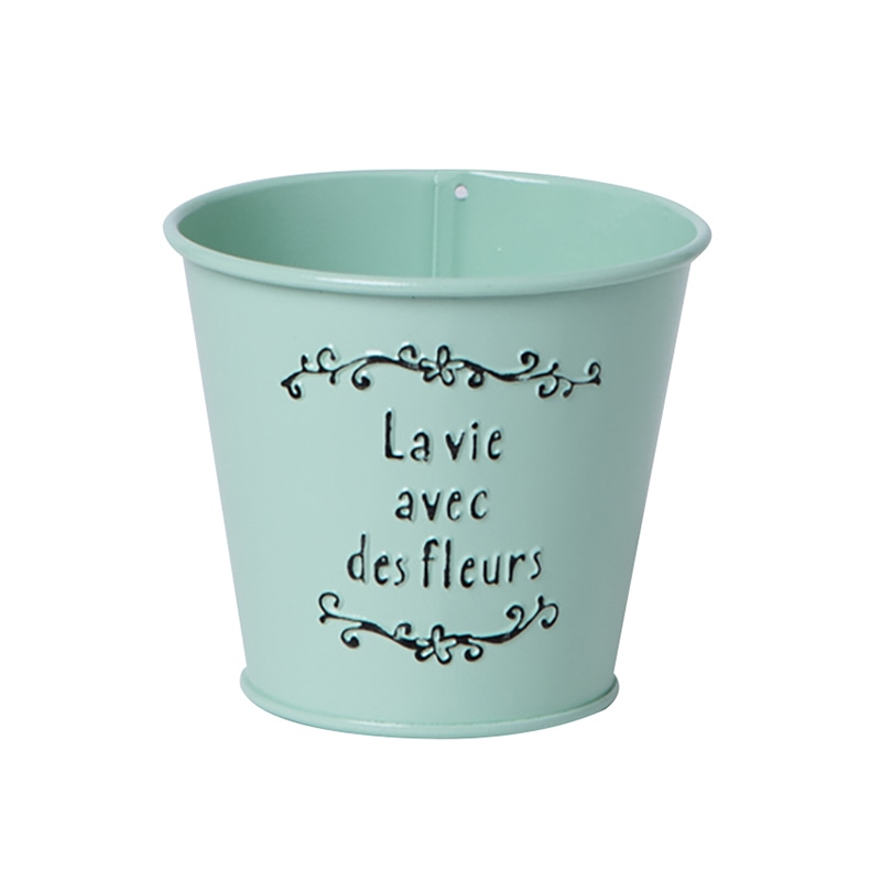 ヒルトップ カラーブリキ鉢 2.5号鉢 グリーン SQ25G 1個(ご注文単位10個)【直送品】