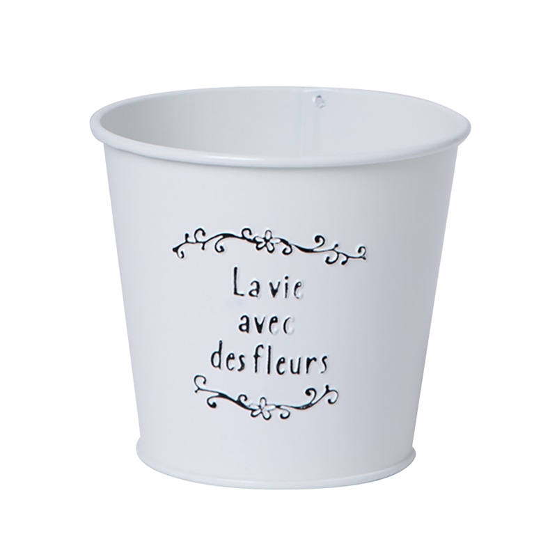 ヒルトップ カラーブリキ鉢 3号鉢 ホワイト SQ30W 1個(ご注文単位10個)【直送品】