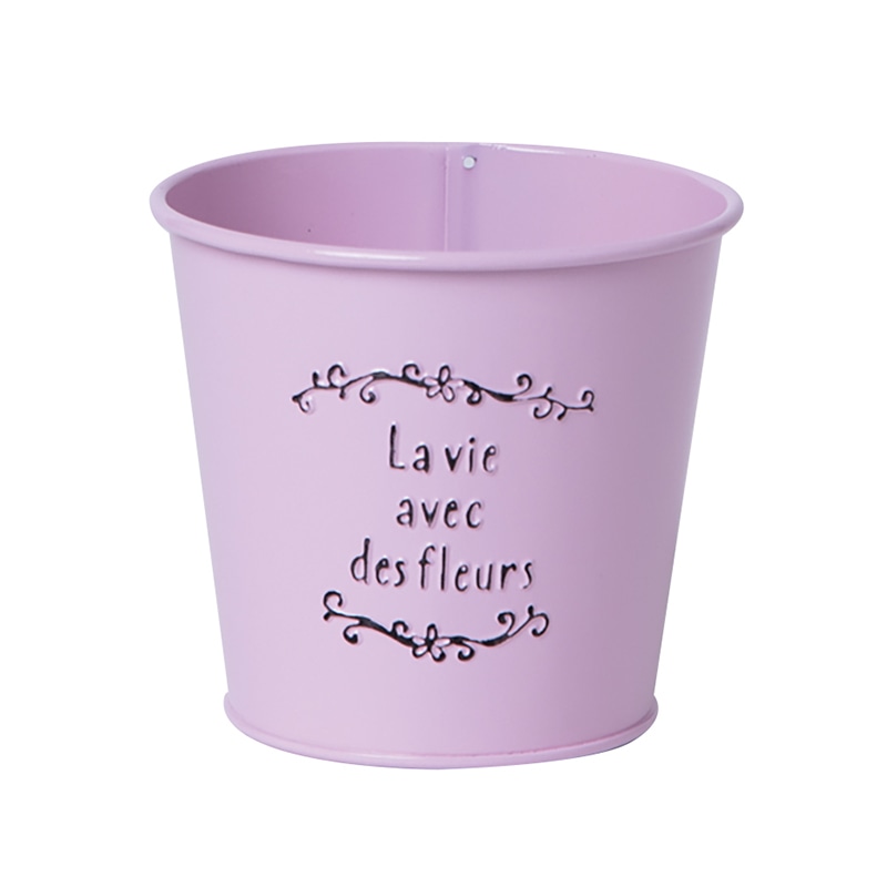 ヒルトップ カラーブリキ鉢 3号鉢 ピンク SQ30P 1個(ご注文単位10個)【直送品】