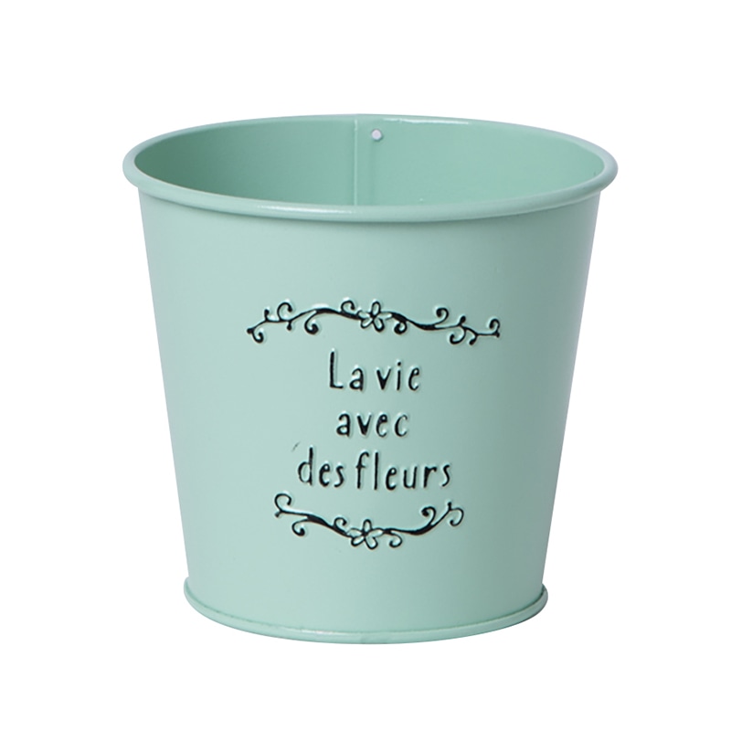 ヒルトップ カラーブリキ鉢 3号鉢 グリーン SQ30G 1個(ご注文単位10個)【直送品】