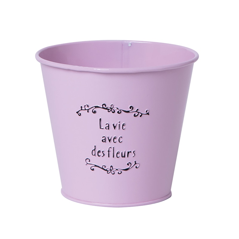 ヒルトップ カラーブリキ鉢 3.5号鉢 ピンク SQ35P 1個(ご注文単位10個)【直送品】