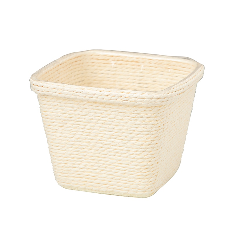 ヒルトップ 鉢カバー　ペーパーロープ 3号角型　ホワイト ML30SW 1個（ご注文単位20個）【直送品】