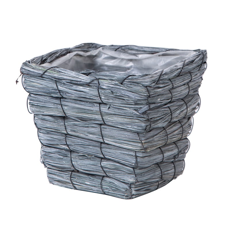 ヒルトップ 鉢カバー シーグラス 4号鉢角型 GP40S 1個(ご注文単位10個)【直送品】