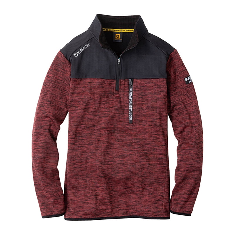 コーコス信岡 光吸収発熱 ハーフジップ長袖 G-9178 ブラック XXL 1枚（ご注文単位1枚）【直送品】