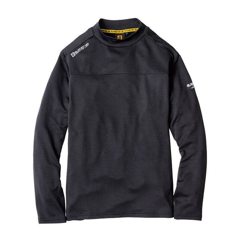 コーコス信岡 光吸収発熱 モックネック長袖 G-9168 ブラック S 1枚（ご注文単位1枚）【直送品】